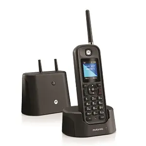 Motorola O212 DECT 6.0 Long Range Cordless Phone - Wireless Phones for Home & Office  Phone with Answering Machine – Indoors and Outdoors, Water & Dust Resistant, IP67 Certified – Black, 2 Handsets